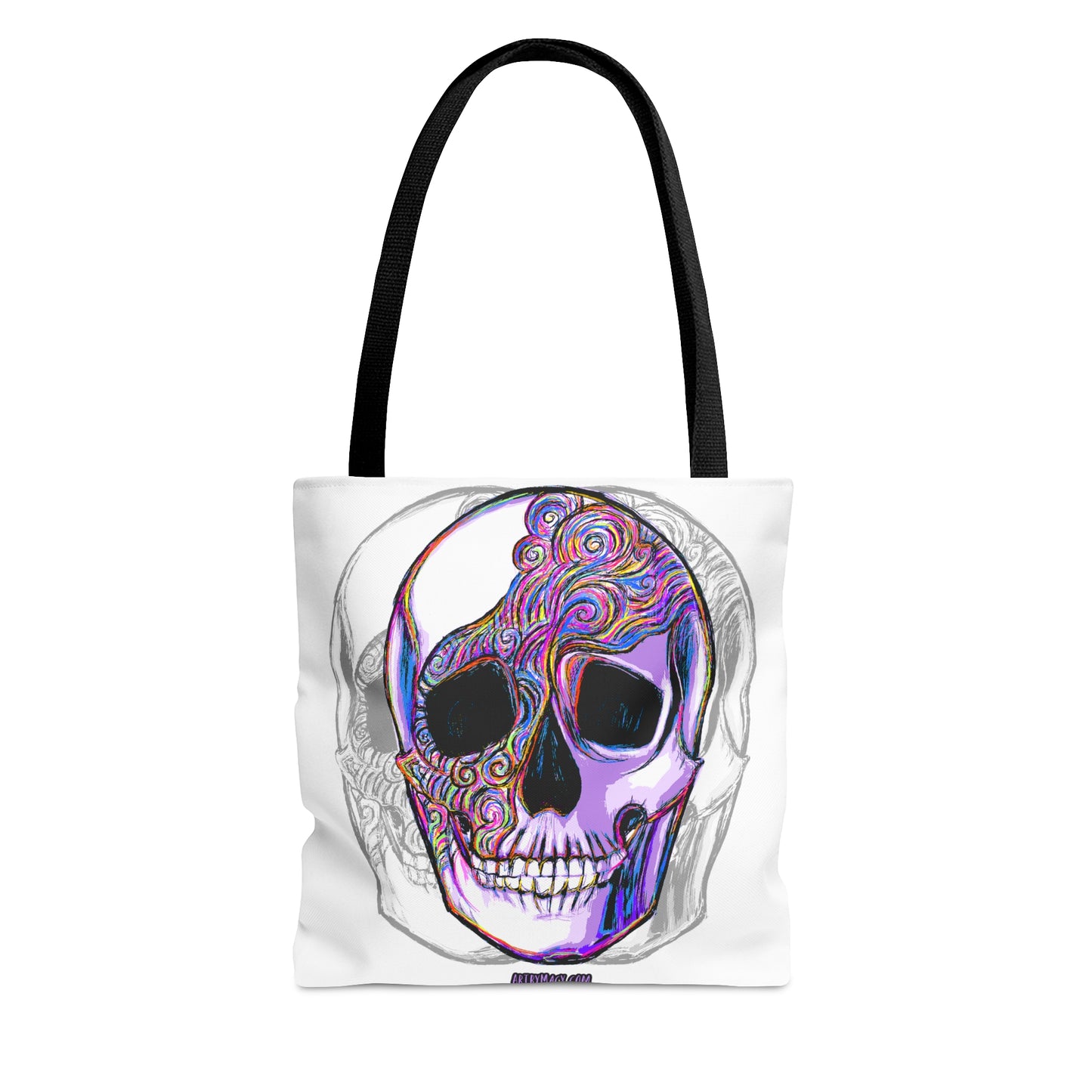 Purple Swirl Skull Tote