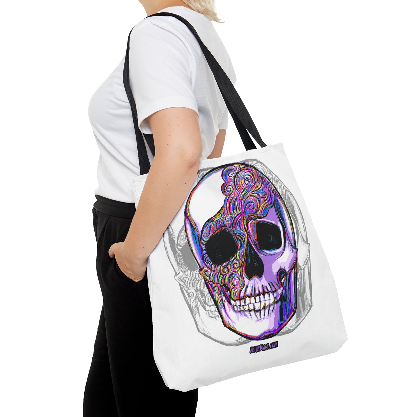 Purple Swirl Skull Tote