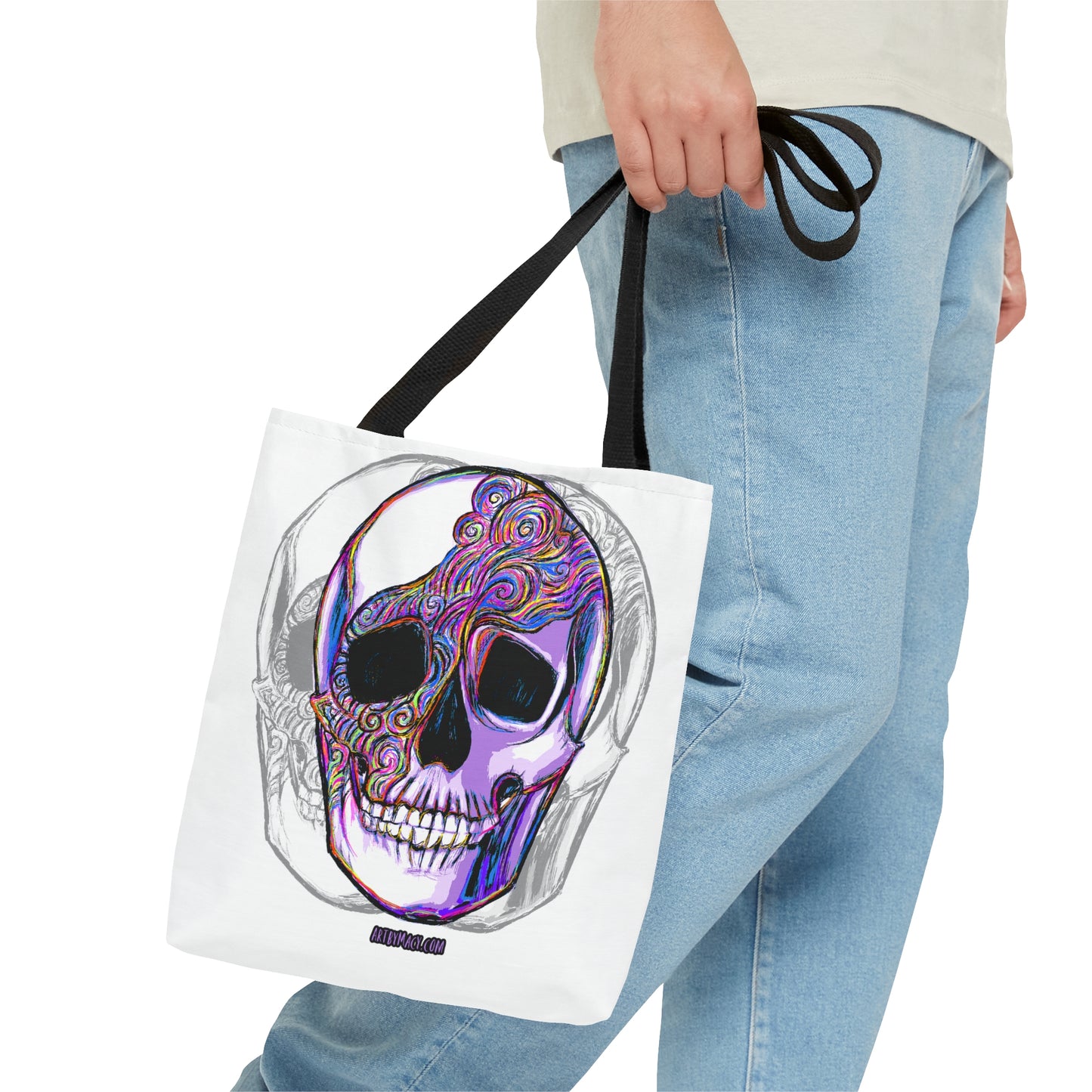 Purple Swirl Skull Tote