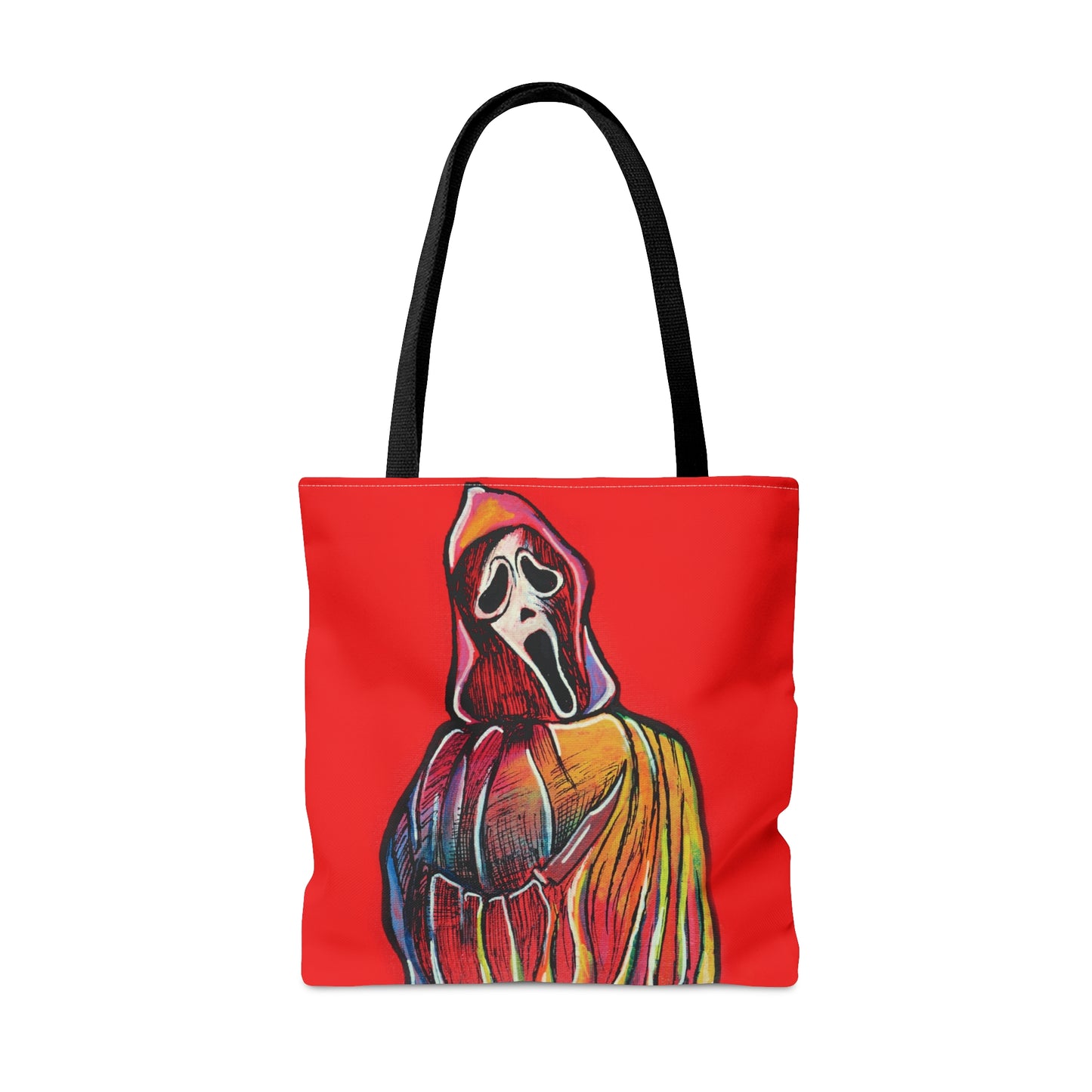 Ghostface Rainbow Art Drippy Tote Bag- Horror Purse