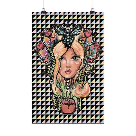 Garden Girl Matte Vertical Posters