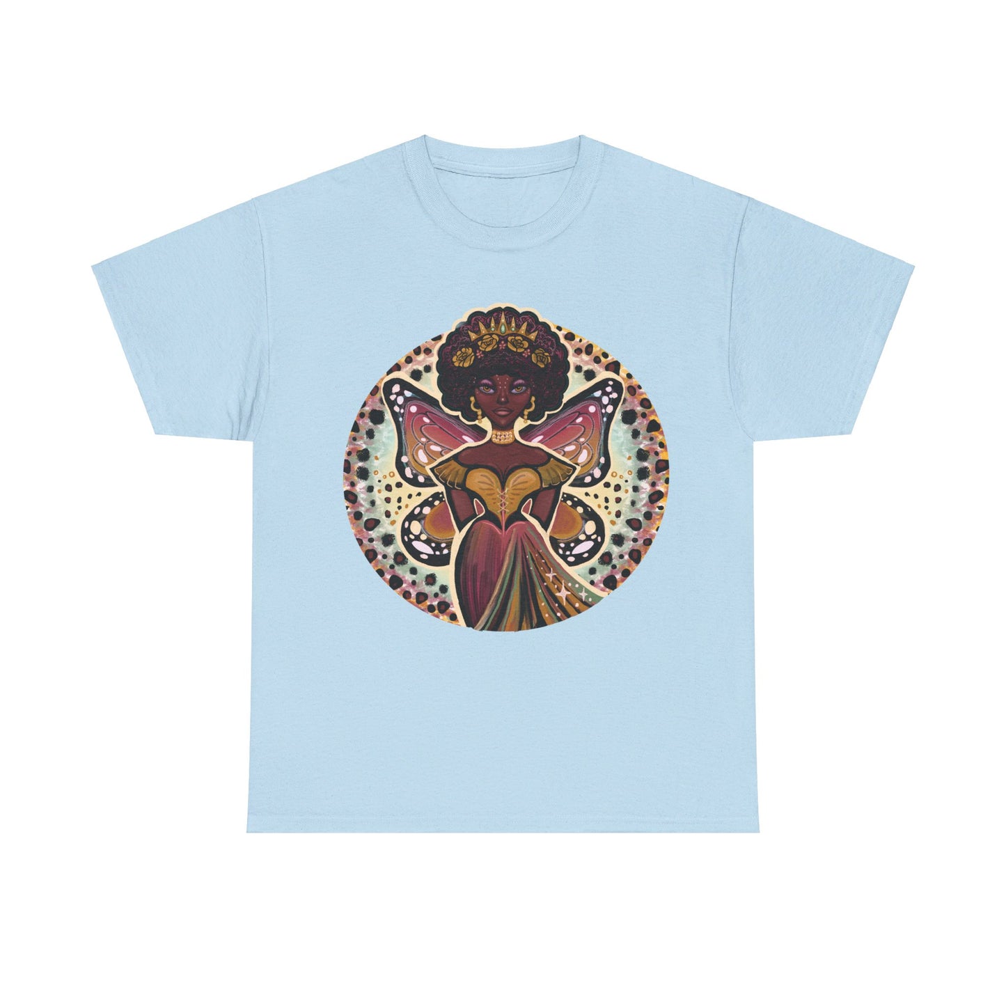 Art By Macy- African Butterfly Queen -  Unisex- T-shirt- Men- Women-Teens-Original Artwork- Multicolor- Cotton- New- Up to 5x