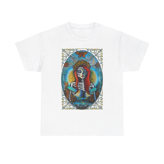 Art By Macy- Monarch Queen - Calavera- Catrina- Day of the Dead- Unisex- T-shirt- Original Artwork- Multicolor- Cotton- New- Up to 5x