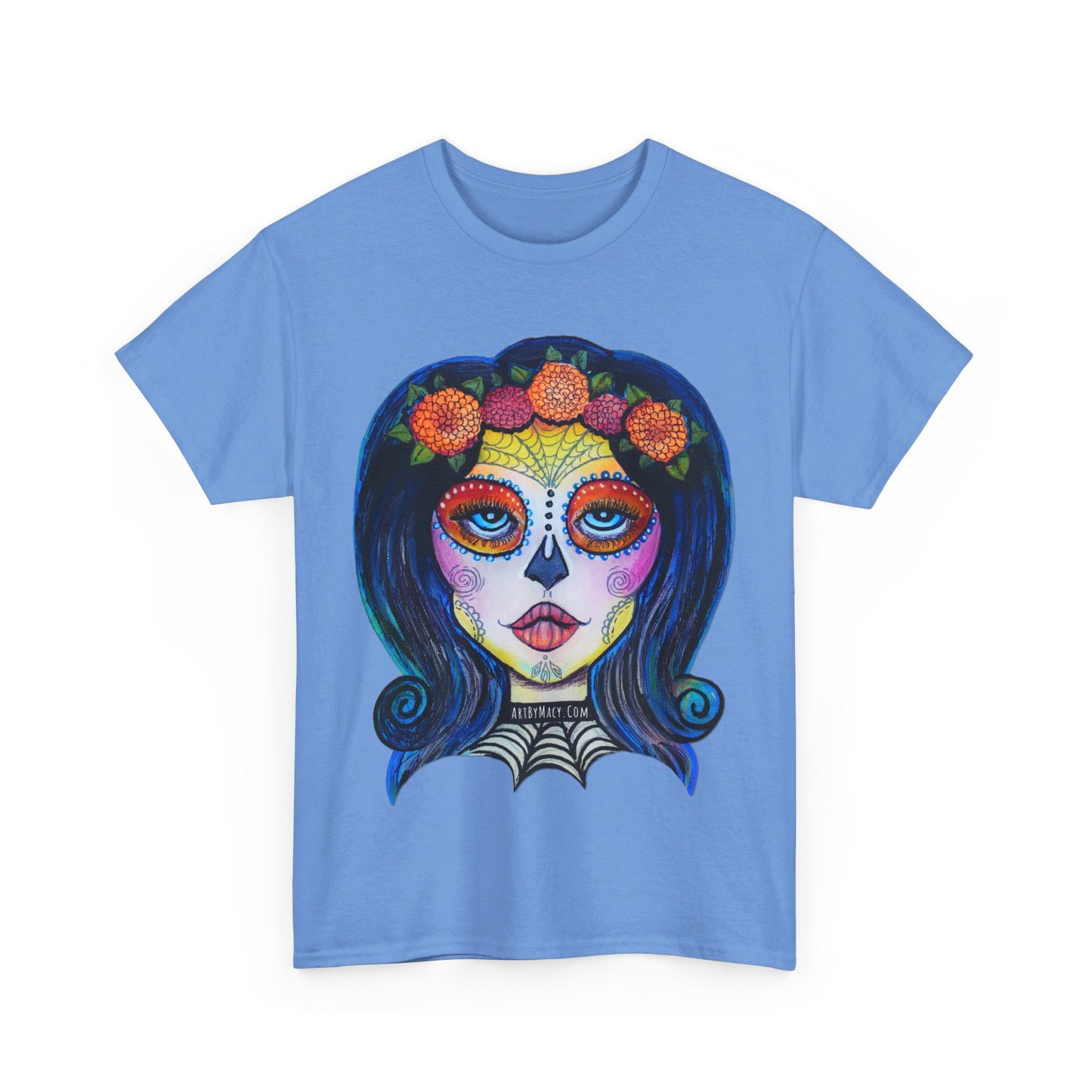 Art By Macy- Summer Solstice - Calavera- Catrina- Day of the Dead- Unisex- T-shirt- Original Artwork- Multicolor- Cotton- New- Up to 5x