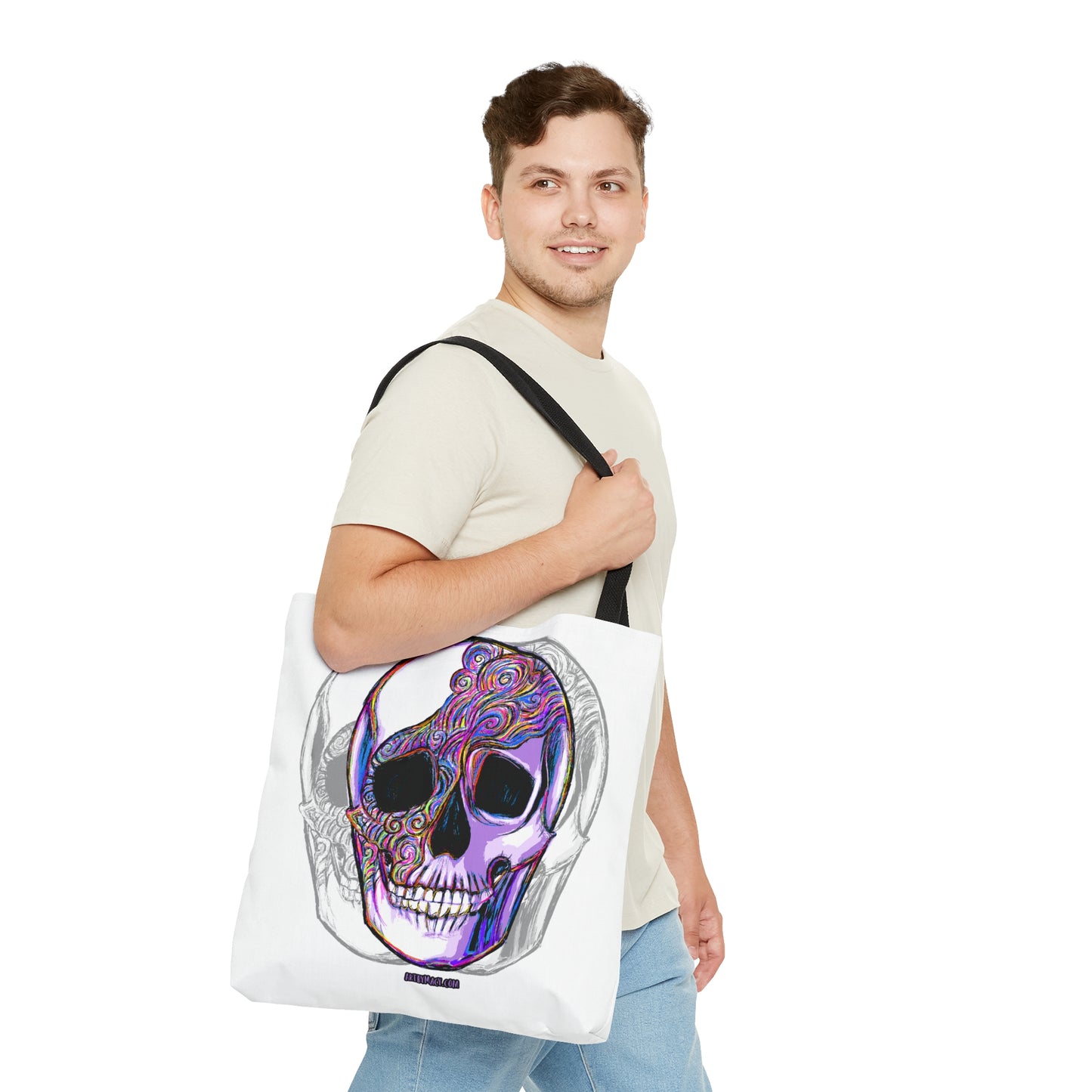 Purple Swirl Skull Tote