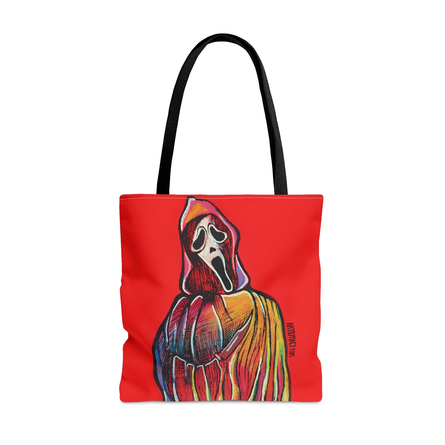 Ghostface Rainbow Art Drippy Tote Bag- Horror Purse