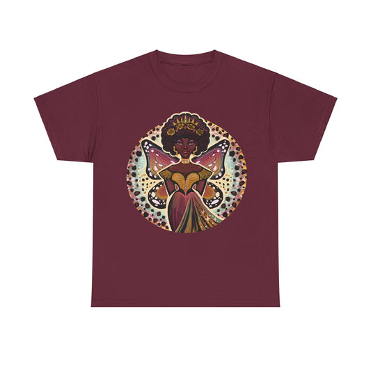 Art By Macy- African Butterfly Queen -  Unisex- T-shirt- Men- Women-Teens-Original Artwork- Multicolor- Cotton- New- Up to 5x