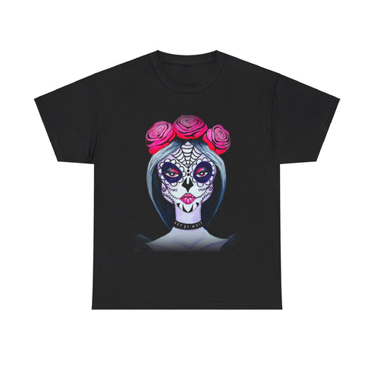 Signature Art By Macy Calavera Queen Pink & Black Tee Up to 5XL