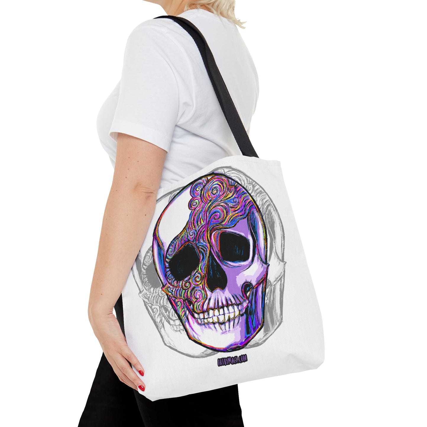 Purple Swirl Skull Tote