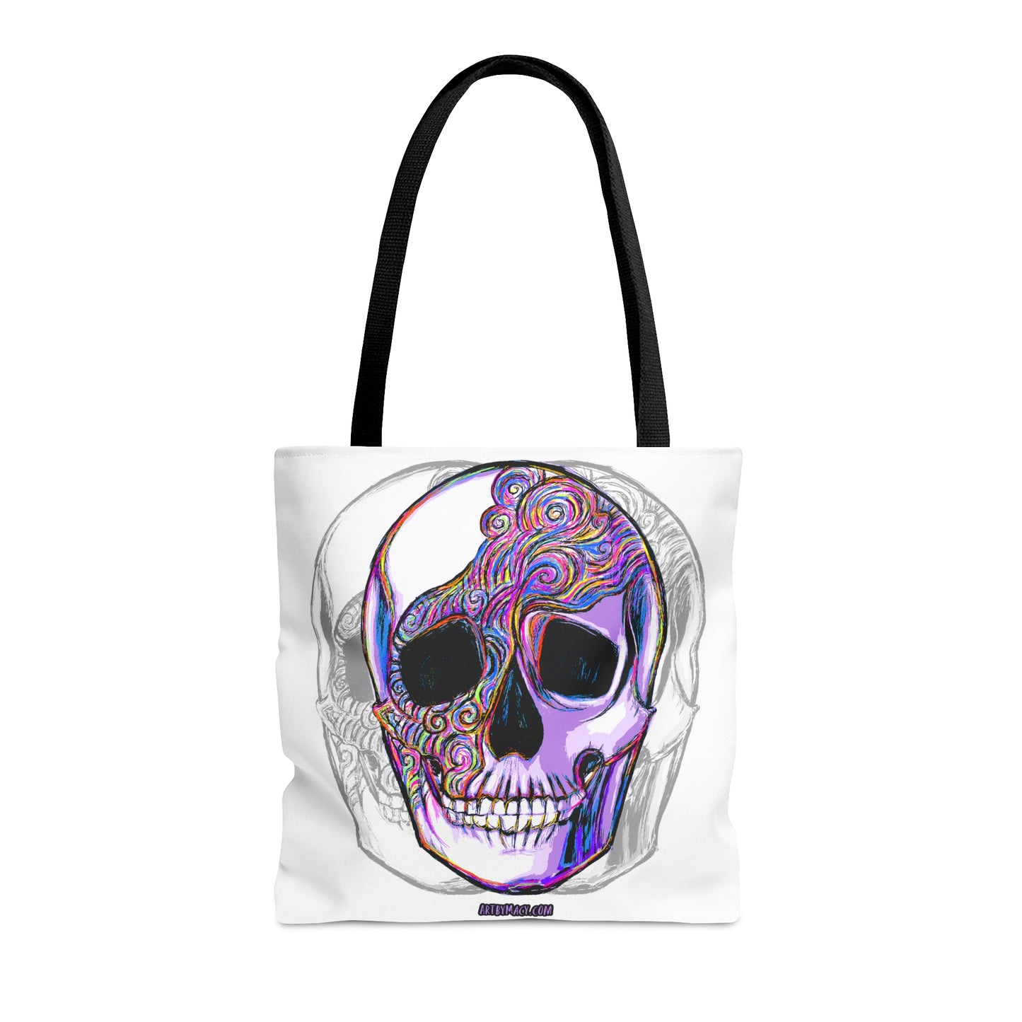 Purple Swirl Skull Tote