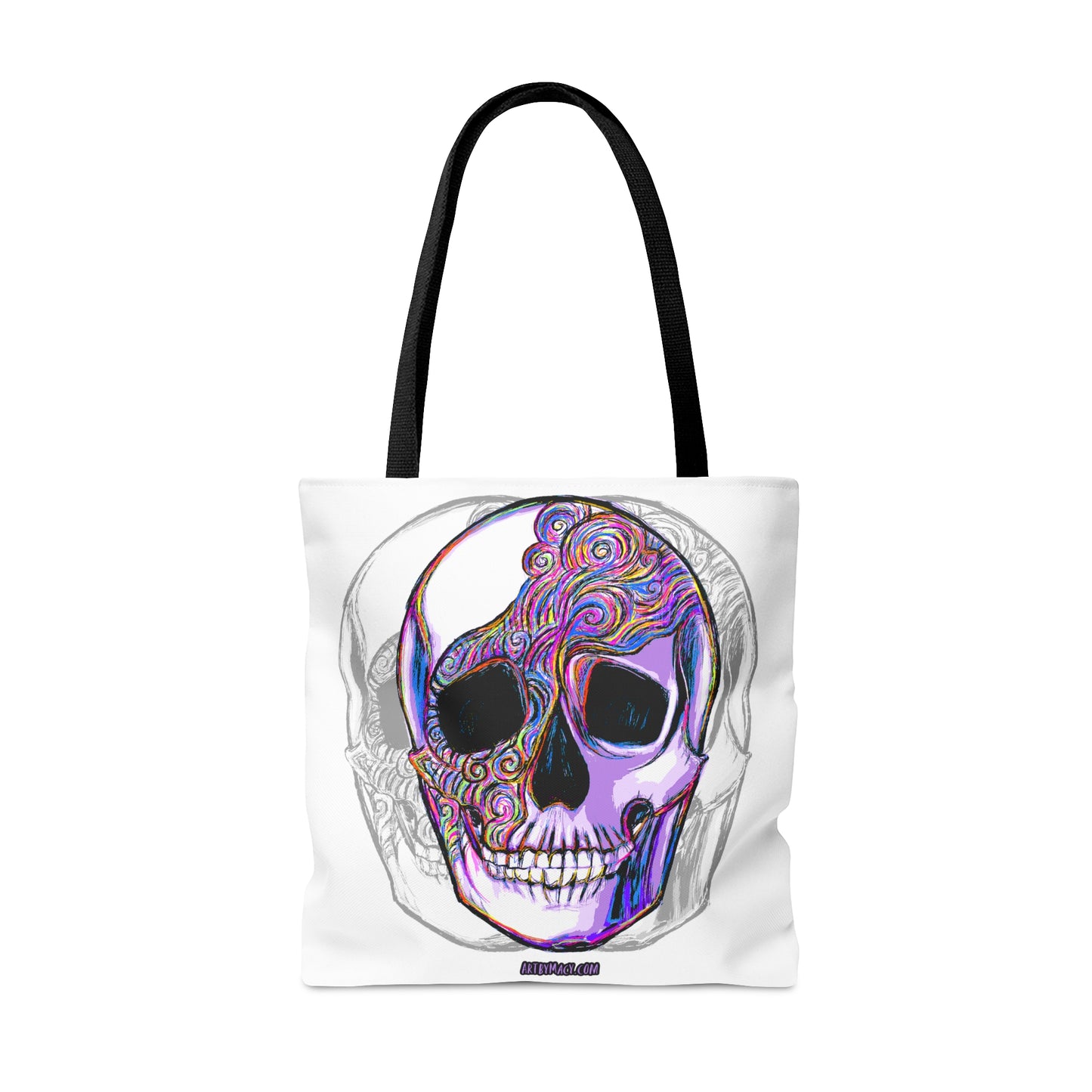 Purple Swirl Skull Tote