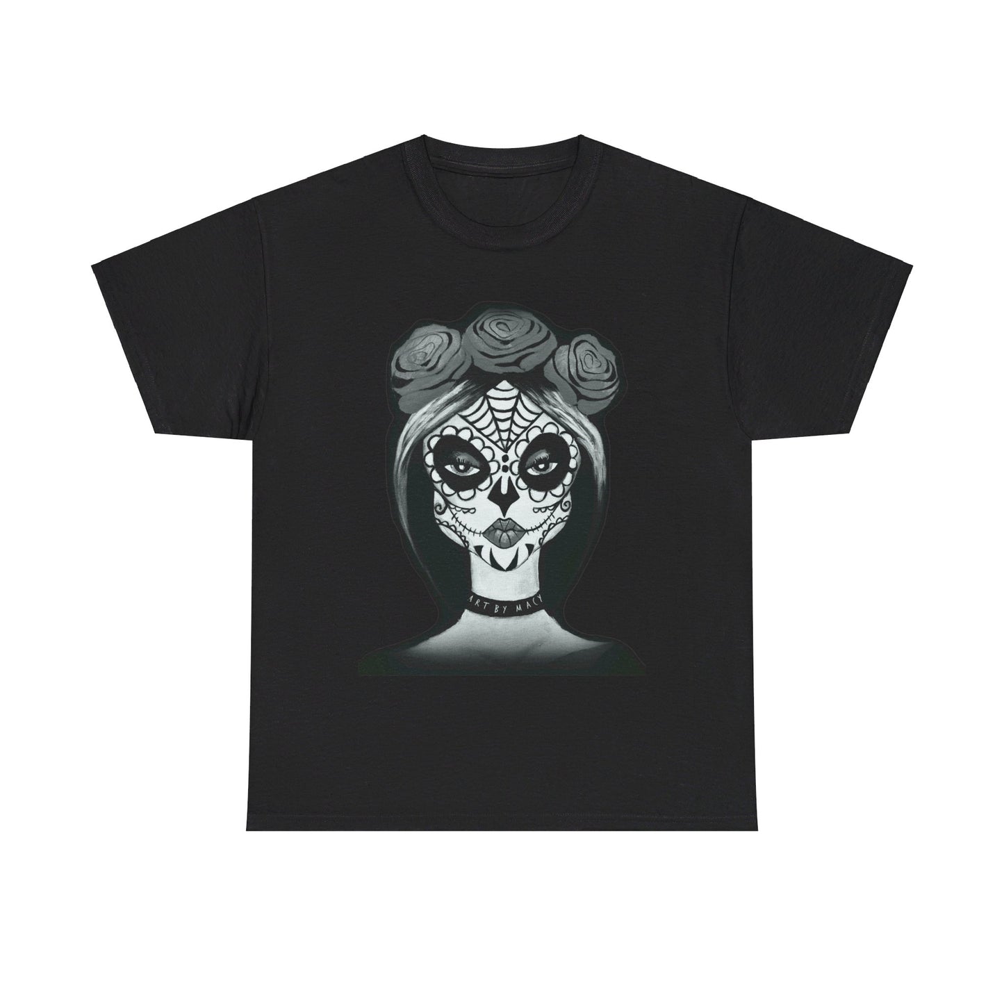 Signature Art By Macy Calavera Queen Tee Black & White up to 5XL