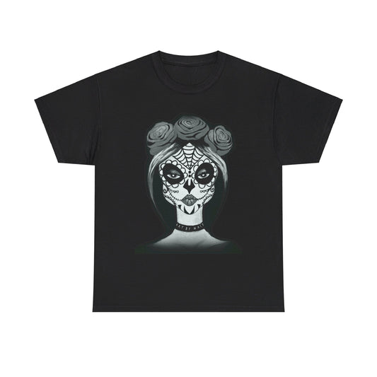 Signature Art By Macy Calavera Queen Tee Black & White up to 5XL