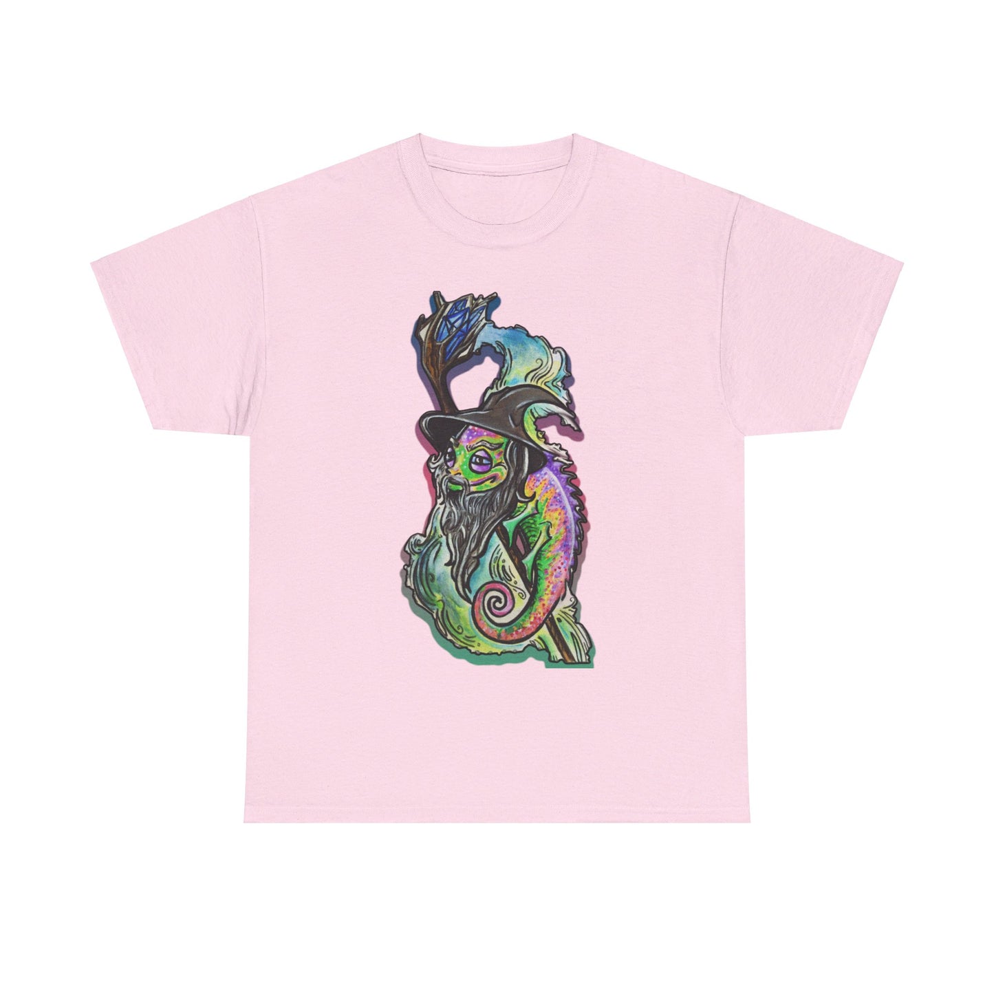 Art By Macy- Gandalf Chameleon - Unisex- T-shirt- Original Artwork- Multicolor- Cotton- New- Up to 5x