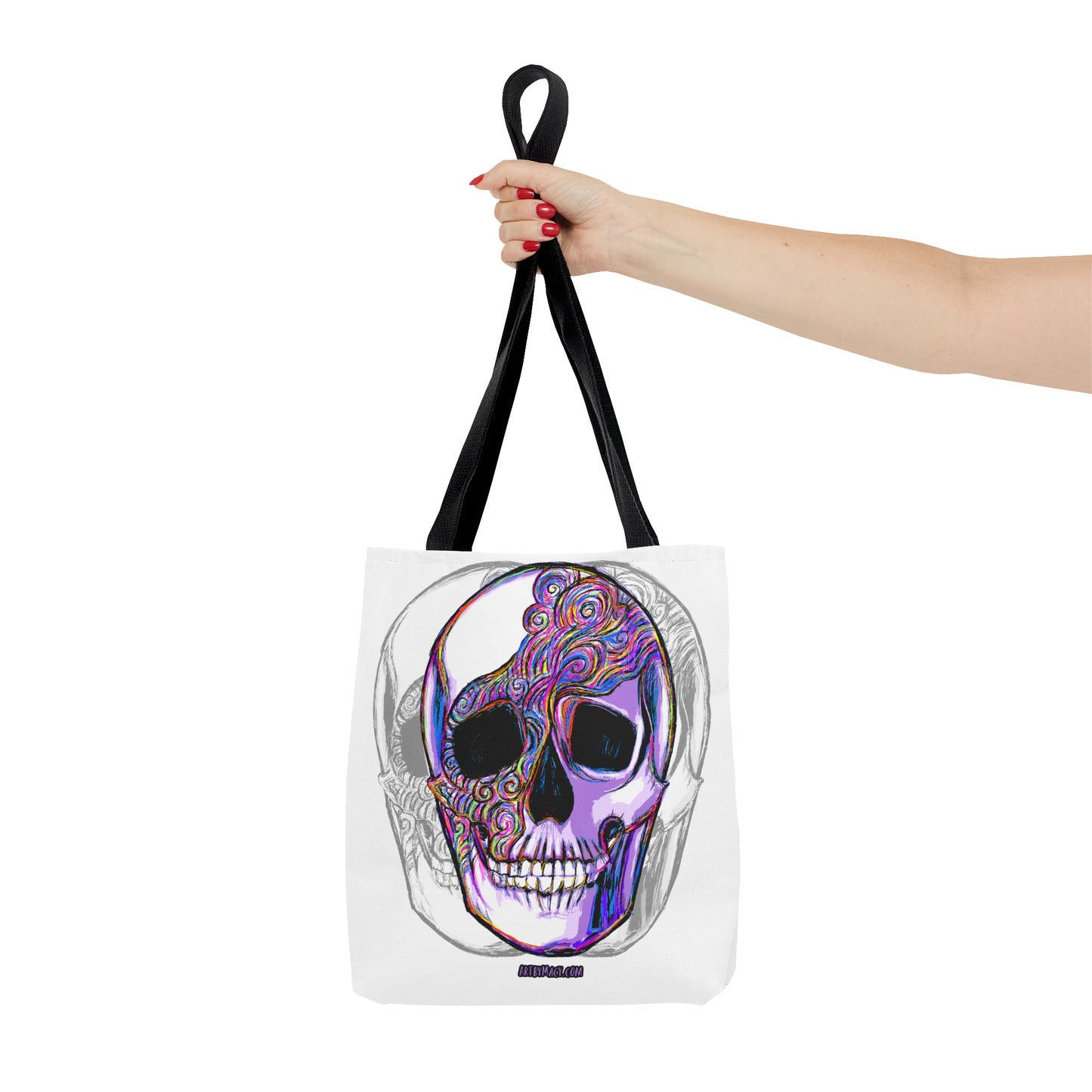 Purple Swirl Skull Tote