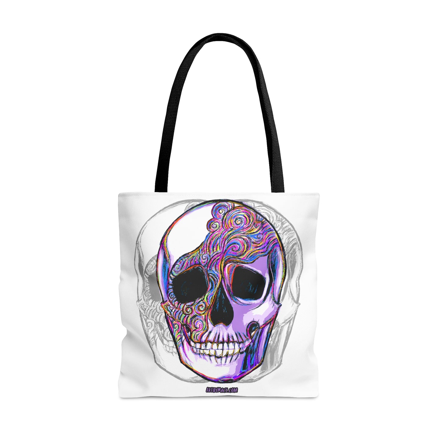 Purple Swirl Skull Tote