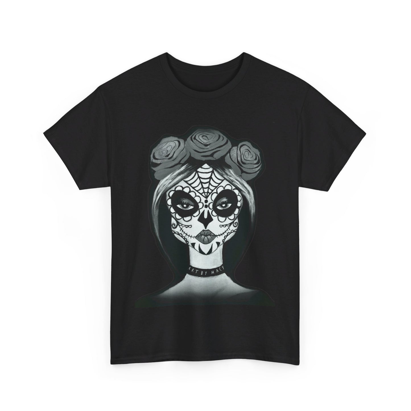 Signature Art By Macy Calavera Queen Tee Black & White up to 5XL